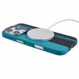 EIDERWOOD Patterned Carbon Case - iPhone 16 Pro - MagSafe Compatible - Blue/Black