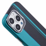 EIDERWOOD Patterned Carbon Case - iPhone 16 Pro - MagSafe Compatible - Blue/Black