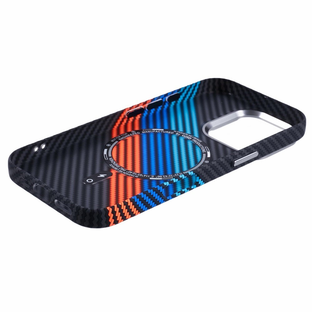 EIDERWOOD Patterned Carbon Case - iPhone 16 Pro - MagSafe Compatible - Colorful Stripes