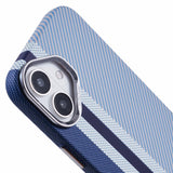 EIDERWOOD Patterned Carbon Case - iPhone 16 - MagSafe Compatible - Blue Stripes