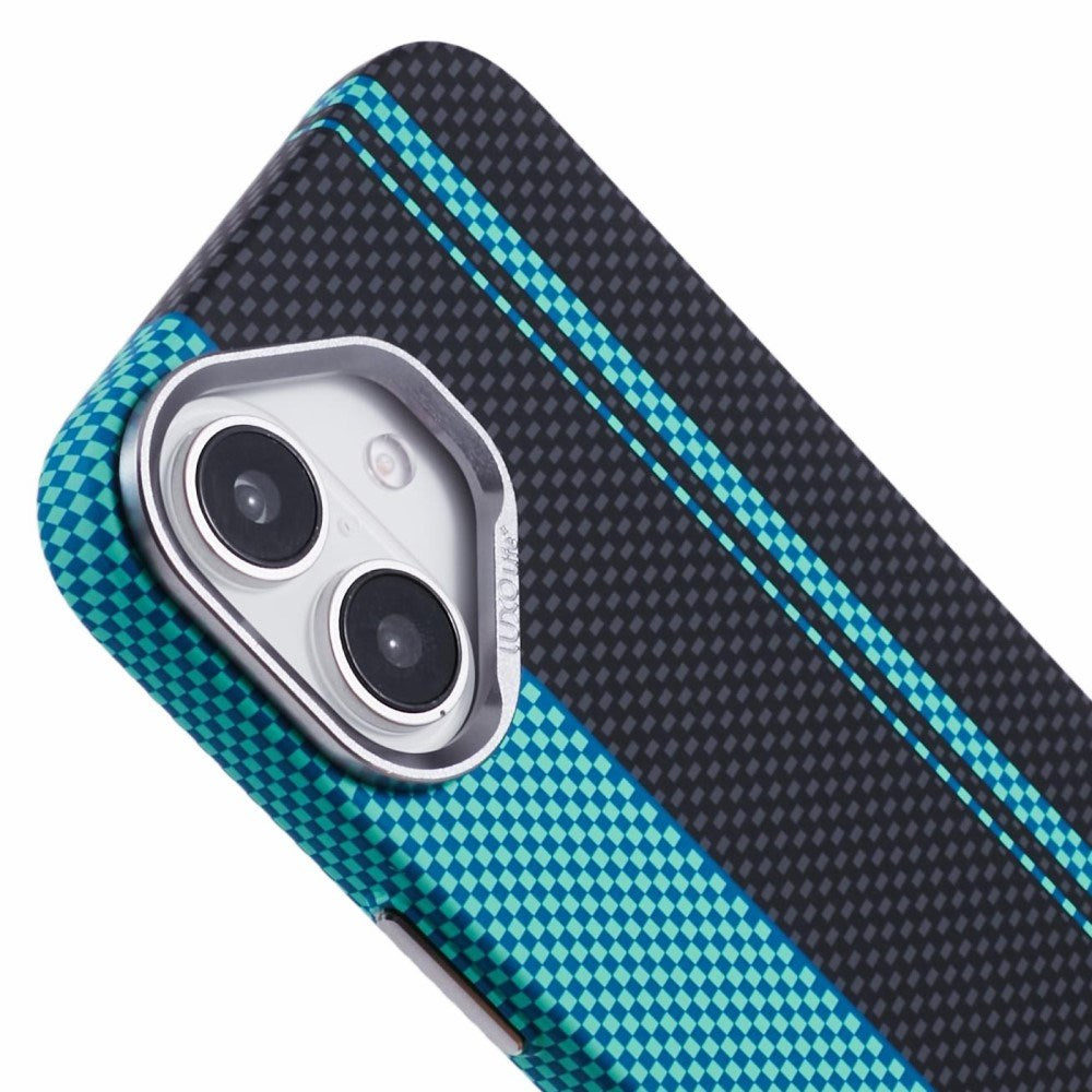 EIDERWOOD Patterned Carbon Case - iPhone 16 - MagSafe Compatible - Blue/Black