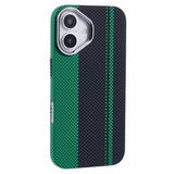 EIDERWOOD Patterned Carbon Case - iPhone 16 - MagSafe Compatible - Green/Black