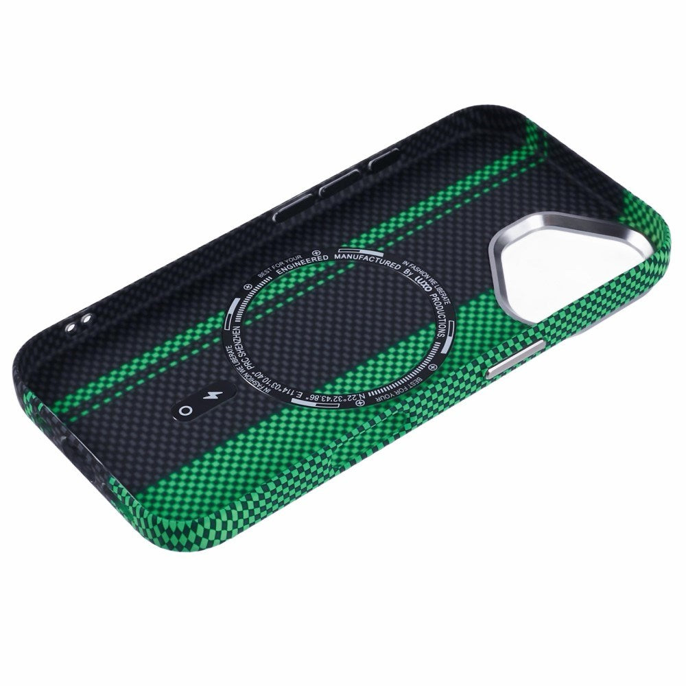 EIDERWOOD Patterned Carbon Case - iPhone 16 - MagSafe Compatible - Green/Black