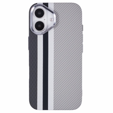 EIDERWOOD Patterned Carbon Case - iPhone 16 - MagSafe Compatible - Grey Stripes