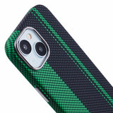 EIDERWOOD Patterned Carbon Case - iPhone 15 - MagSafe Compatible - Green/Black