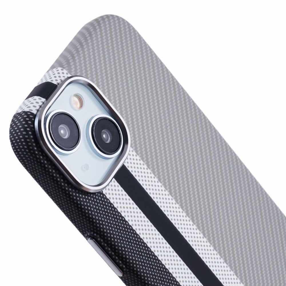 EIDERWOOD Patterned Carbon Case - iPhone 15 - MagSafe Compatible - Grey Stripes