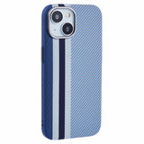 EIDERWOOD Patterned Carbon Case - iPhone 15 - MagSafe Compatible - Blue Stripes