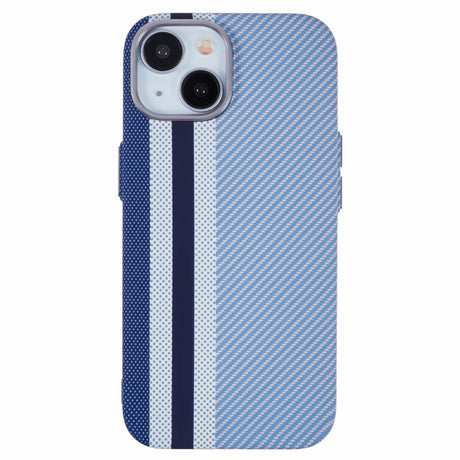 EIDERWOOD Patterned Carbon Case - iPhone 15 - MagSafe Compatible - Blue Stripes