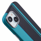 EIDERWOOD Patterned Carbon Case - iPhone 15 - MagSafe Compatible - Blue/Black