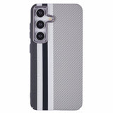 EIDERWOOD Patterned Carbon Case - Samsung Galaxy S24 - MagSafe Compatible - Grey Stripes