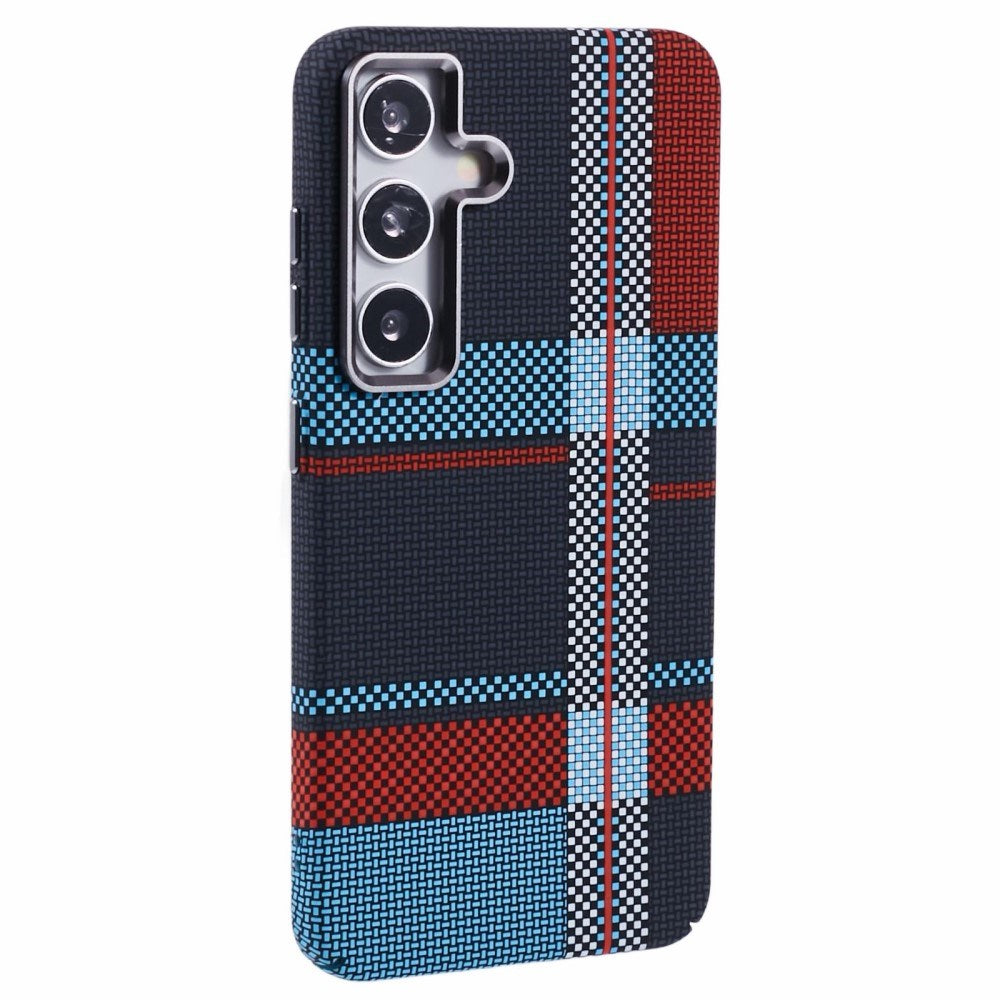 EIDERWOOD Patterned Carbon Case - Samsung Galaxy S24 - MagSafe Compatible - Dark Checkered Pattern