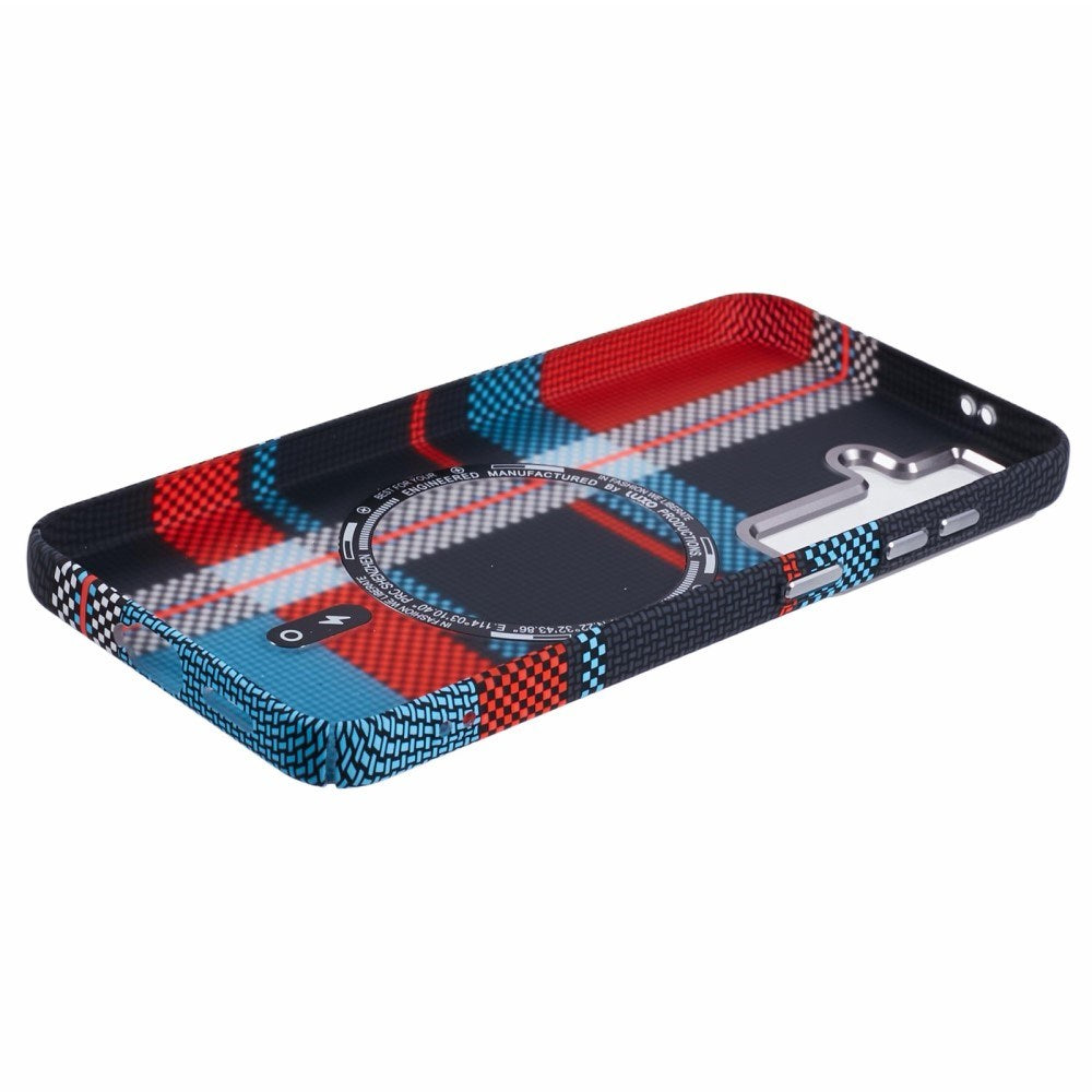 EIDERWOOD Patterned Carbon Case - Samsung Galaxy S24 - MagSafe Compatible - Dark Checkered Pattern