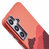 EIDERWOOD Patterned Carbon Case - Samsung Galaxy S24 - MagSafe Compatible - Orange Peak