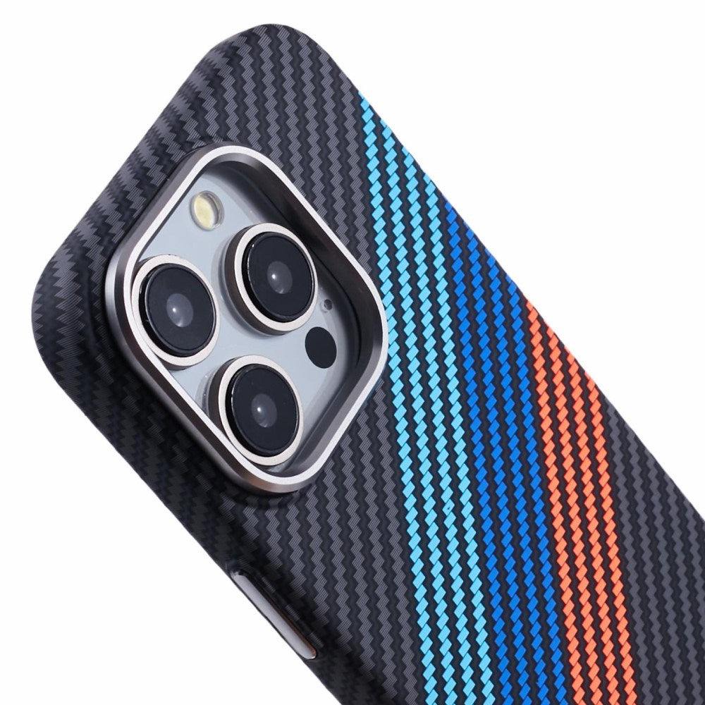 EIDERWOOD Patterned Carbon Case - iPhone 15 Pro - MagSafe Compatible - Colorful Stripes