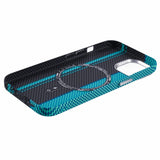 EIDERWOOD Patterned Carbon Case - iPhone 14 - MagSafe Compatible - Blue/Black