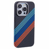 EIDERWOOD Patterned Carbon Case - iPhone 14 Pro - MagSafe Compatible - Colorful Stripes