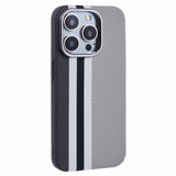 EIDERWOOD Patterned Carbon Case - iPhone 14 Pro - MagSafe Compatible - Grey Stripes