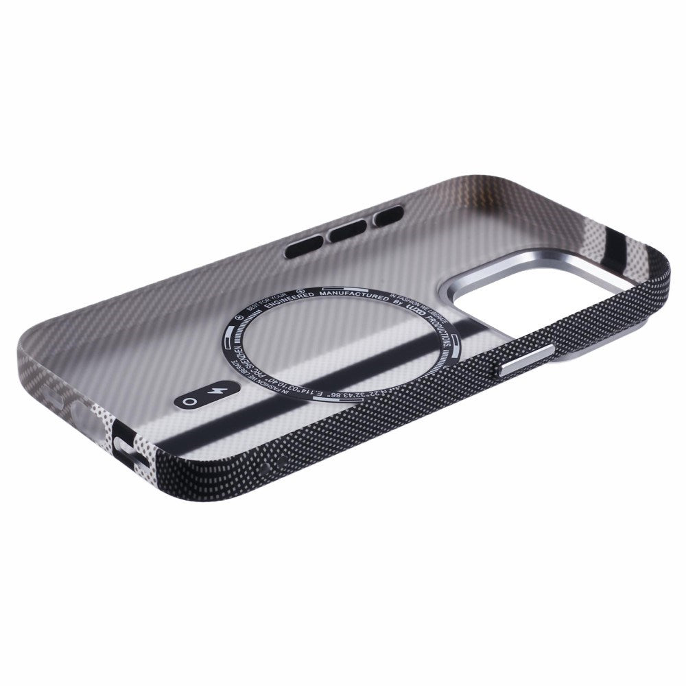 EIDERWOOD Patterned Carbon Case - iPhone 14 Pro - MagSafe Compatible - Grey Stripes