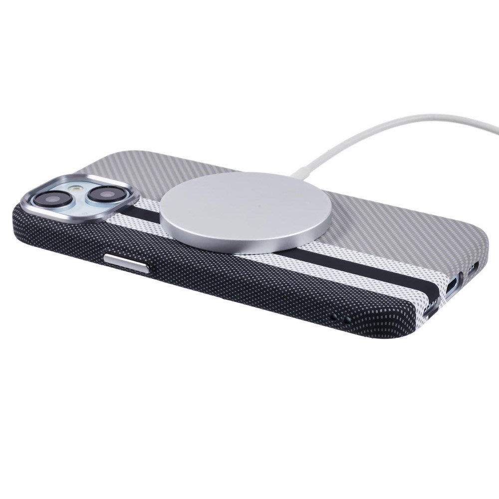 EIDERWOOD Patterned Carbon Case - iPhone 13 - MagSafe Compatible - Grey Stripes