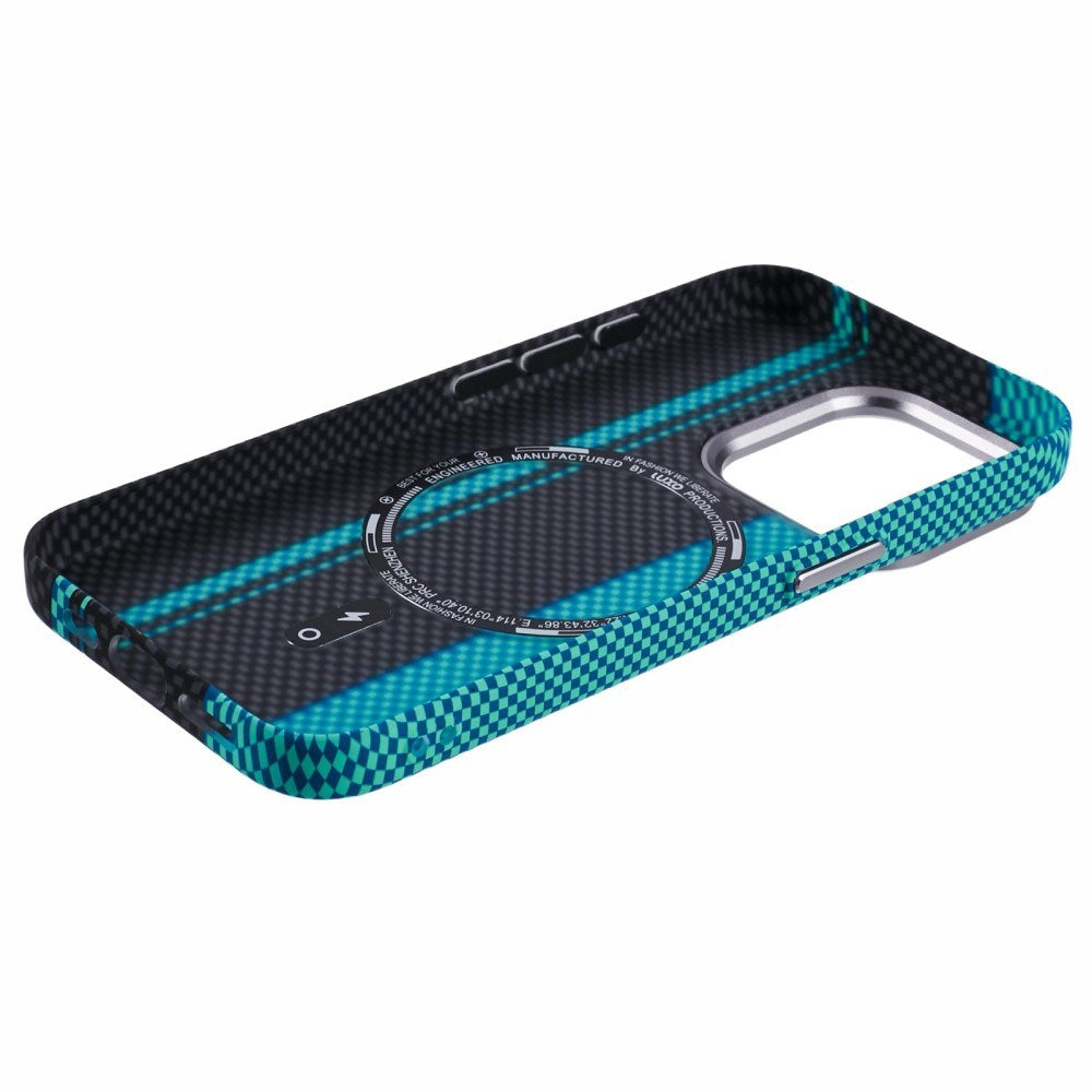 EIDERWOOD Patterned Carbon Case - iPhone 13 Pro - MagSafe Compatible - Blue/Black