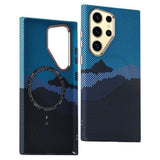 EIDERWOOD Patterned Carbon Case - Samsung Galaxy S23 Ultra - MagSafe Compatible - Blue Peak