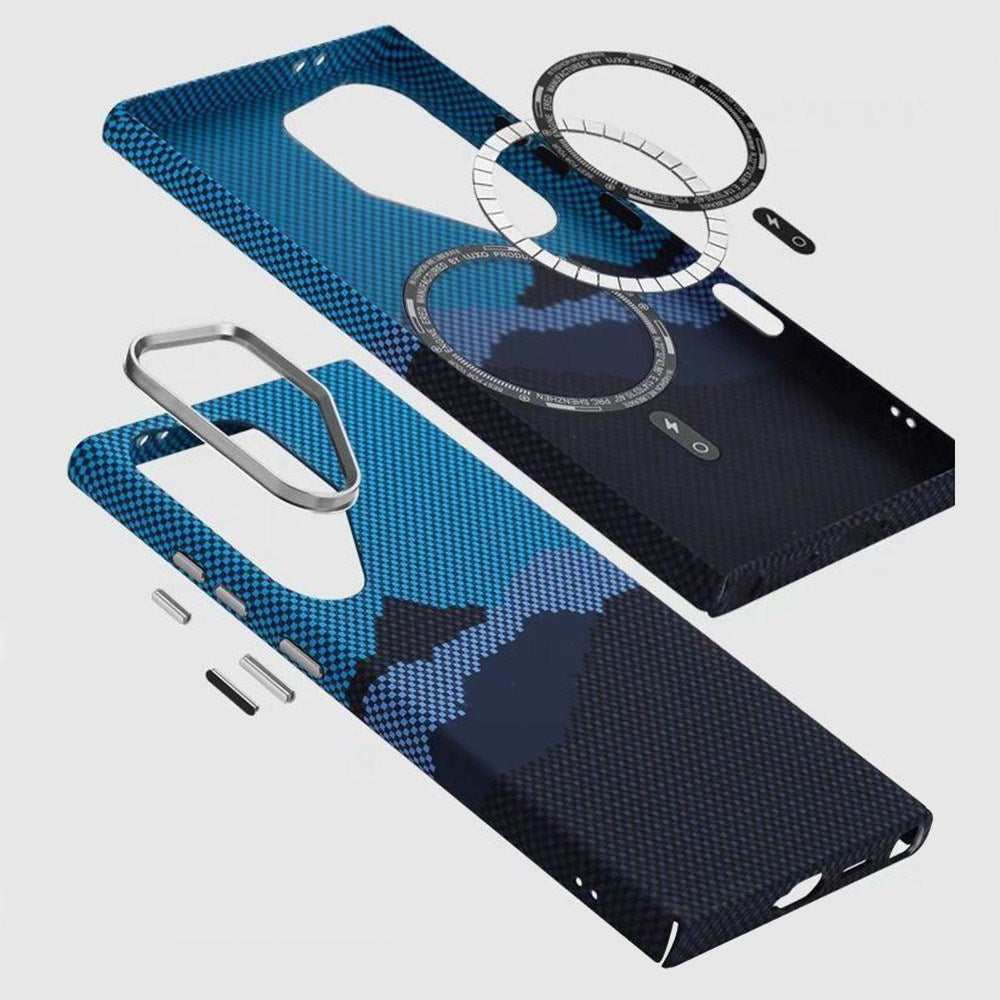 EIDERWOOD Patterned Carbon Case - Samsung Galaxy S23 Ultra - MagSafe Compatible - Blue Peak