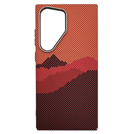 EIDERWOOD Patterned Carbon Case - Samsung Galaxy S23 Ultra - MagSafe Compatible - Orange Peak