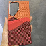 EIDERWOOD Patterned Carbon Case - Samsung Galaxy S23 Ultra - MagSafe Compatible - Orange Peak