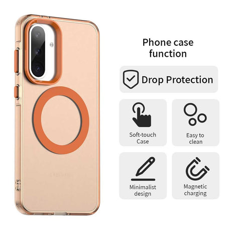 EIDERWOOD Samsung Galaxy A36 (5G) Hybrid Plastic Case - MagSafe Compatible - Transparent / Orange