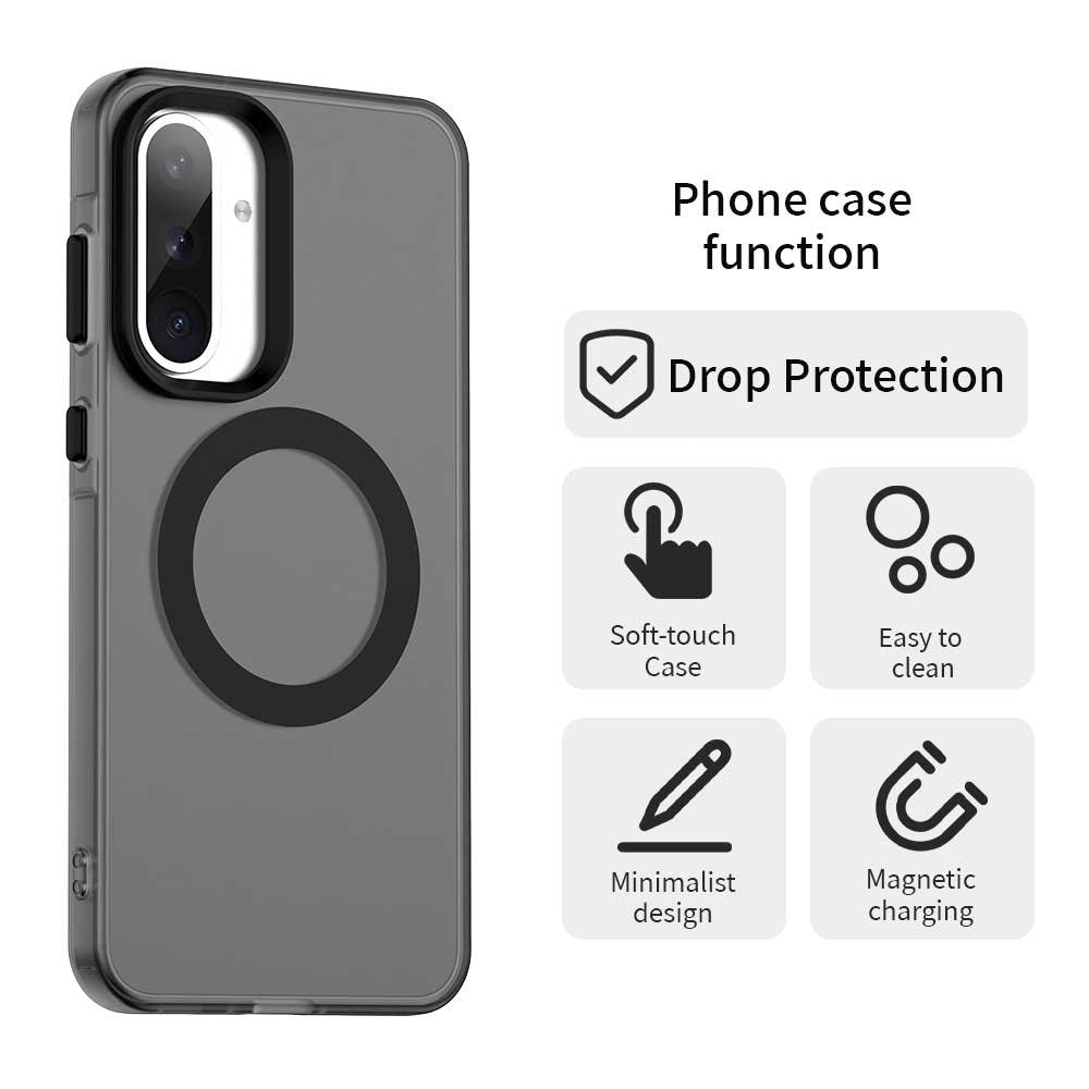 EIDERWOOD Samsung Galaxy A36 (5G) Hybrid Plastic Case - MagSafe Compatible - Transparent / Black