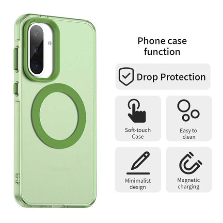 EIDERWOOD Samsung Galaxy A36 (5G) Hybrid Plastic Case - MagSafe Compatible - Transparent / Green