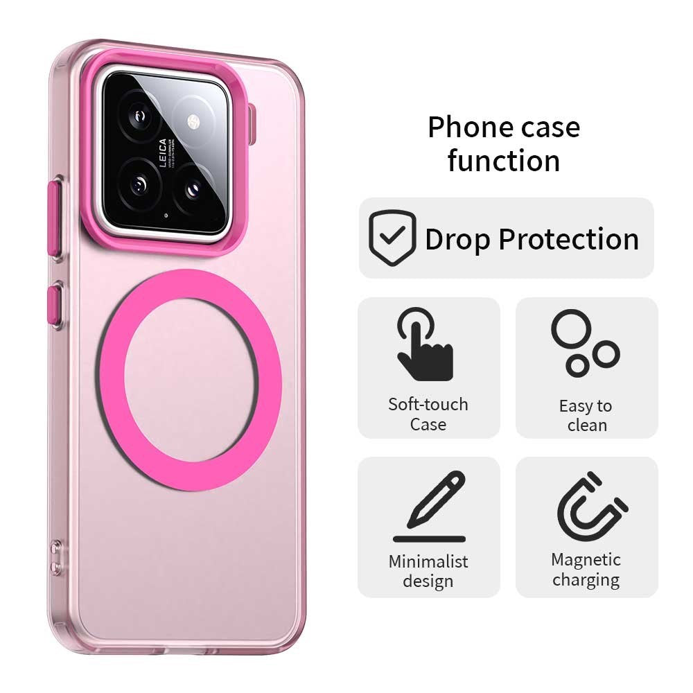 EIDERWOOD Xiaomi 15 Hybrid Plastic Case - MagSafe Compatible - Transparent / Pink