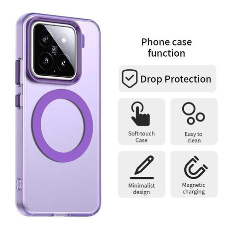 EIDERWOOD Xiaomi 15 Hybrid Plastic Case - MagSafe Compatible - Transparent / Purple