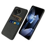 EIDERWOOD OnePlus 13 Fabric Coated Plastic Case with Card Holder - Black