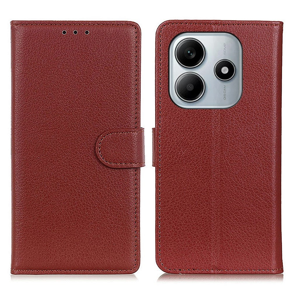 EIDERWOOD Xiaomi Redmi Note 14 (4G) Faux Leather Flip Case with Cardholder & Stand Function - Brown