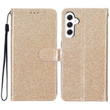 EIDERWOOD Samsung Galaxy A36 (5G) Leather Flip Case with Wallet & Strap - Glitter - Gold