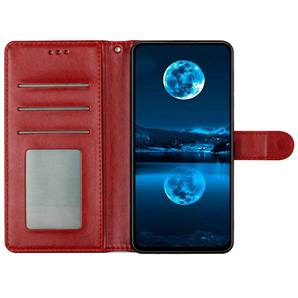 EIDERWOOD Xiaomi Redmi Note 14 Pro (5G) / Poco X7 Faux Leather Flip Case with Strap - Dark Red