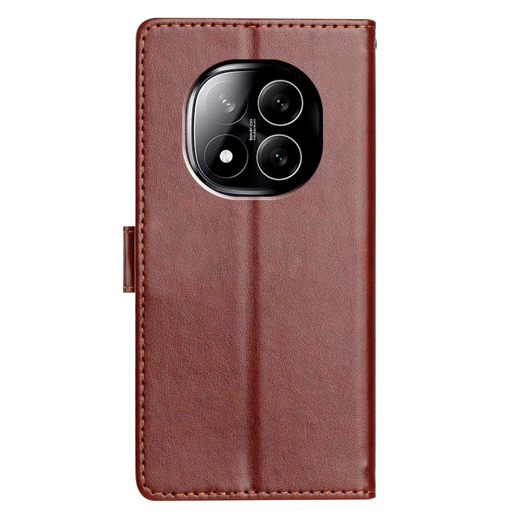 EIDERWOOD Xiaomi Redmi Note 14 Pro (5G) / Poco X7 Faux Leather Flip Case with Strap - Brown