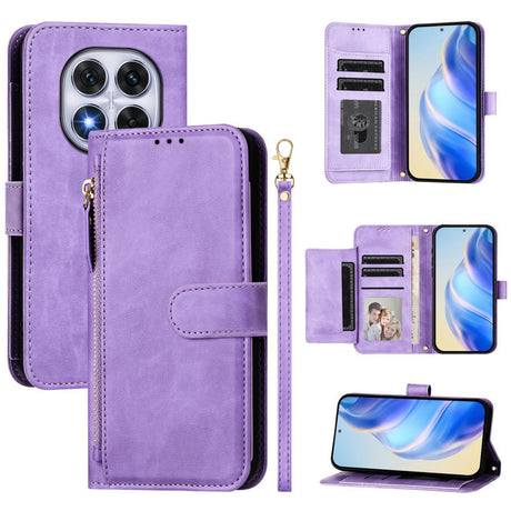 EIDERWOOD Xiaomi Redmi Note 14 Pro+ / 14 Pro (5G) Flip Case with Card Holder for 6 Cards & Zipper Pocket - Purple