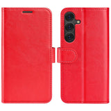 EIDERWOOD Samsung Galaxy S25+ (Plus) Faux Leather Flip Case with Cardholder & Stand Function - Red
