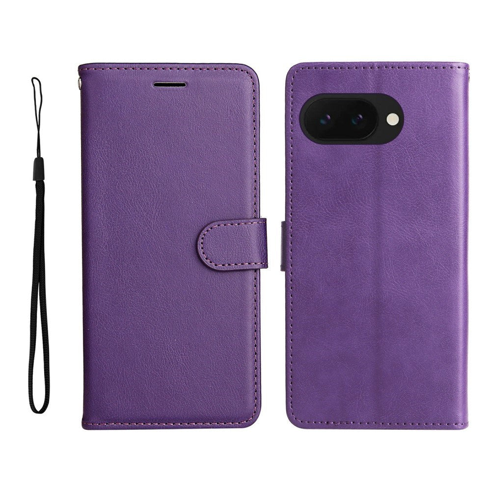 EIDERWOOD Google Pixel 9a Faux Leather Flip Case with Cardholder & Strap - Purple