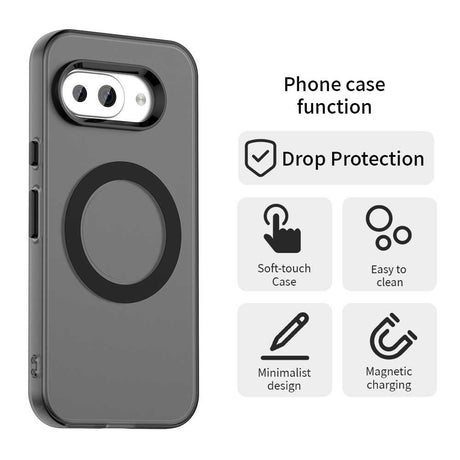 EIDERWOOD Google Pixel 9a Hybrid Plastic Case - MagSafe Compatible - Transparent / Black