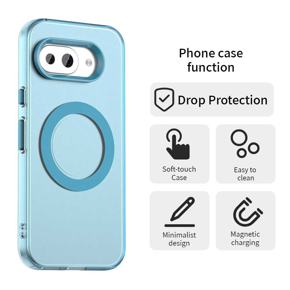 EIDERWOOD Google Pixel 9a Hybrid Plastic Case - MagSafe Compatible - Transparent / Blue