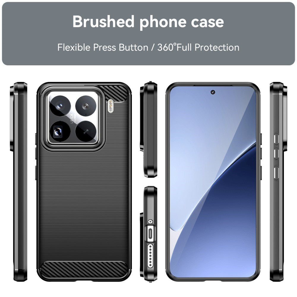 EIDERWOOD Xiaomi 15 Pro Brushed Carbon Fiber Flexible Plastic Case - Black