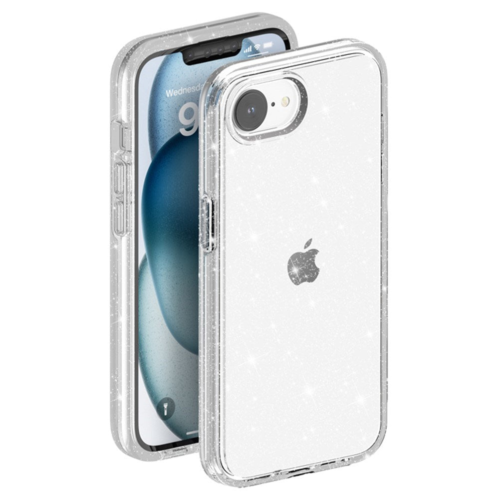 EIDERWOOD iPhone 16e Hybrid Glitter Plastic Case - MagSafe Compatible - White