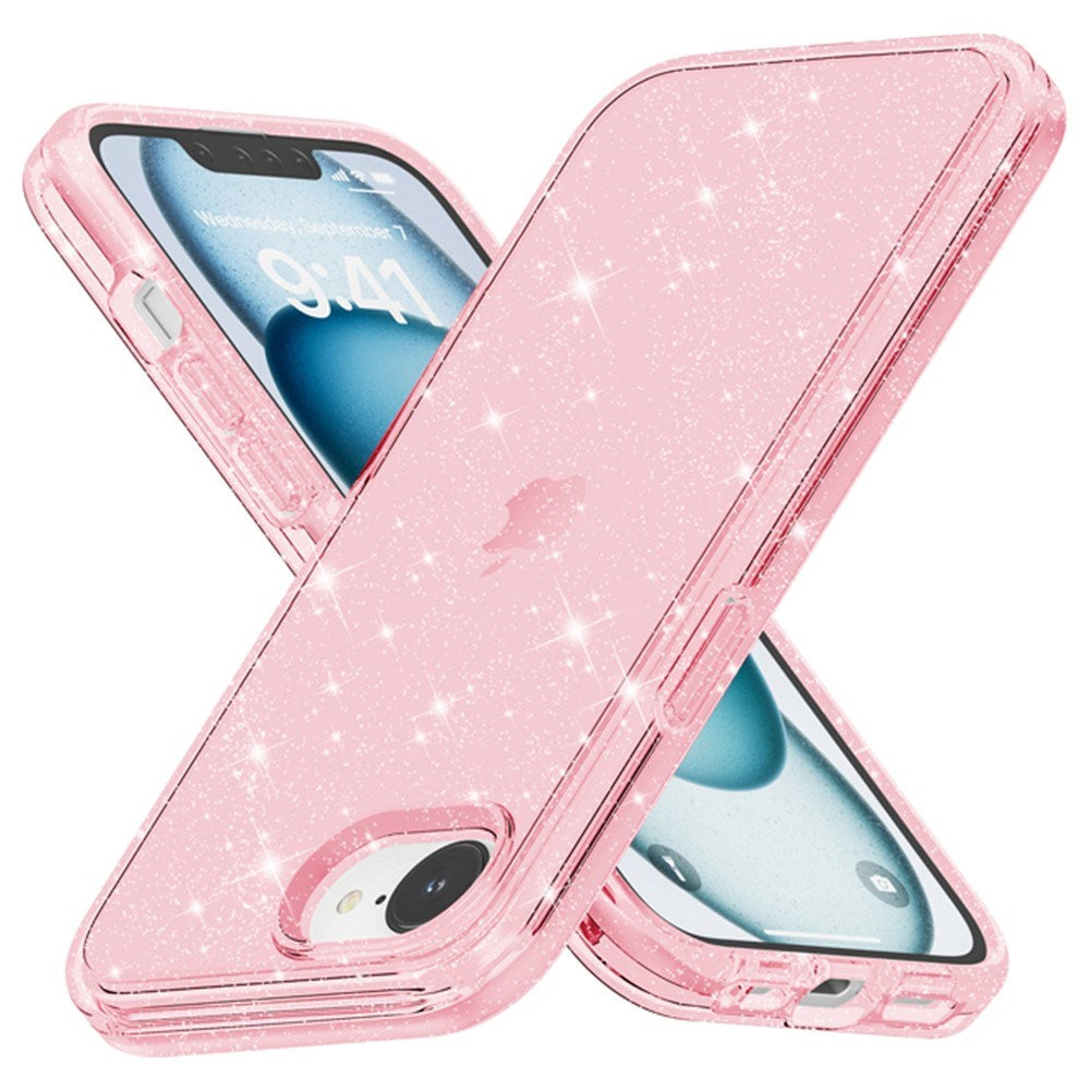 EIDERWOOD iPhone 16e Hybrid Glitter Plastic Case - MagSafe Compatible - Pink