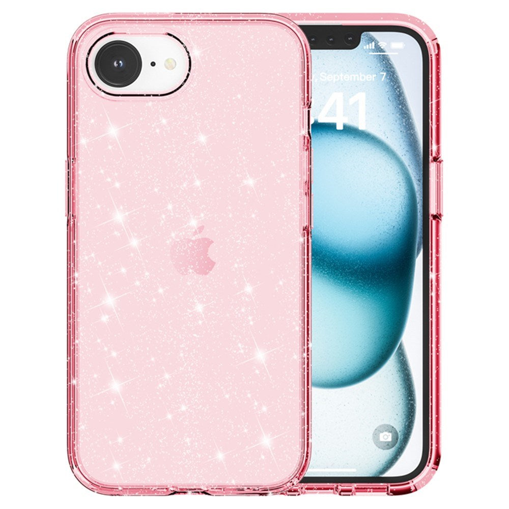 EIDERWOOD iPhone 16e Hybrid Glitter Plastic Case - MagSafe Compatible - Pink