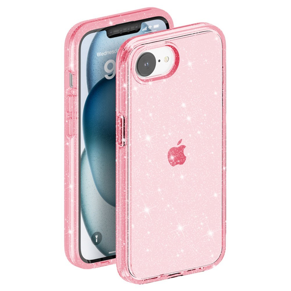 EIDERWOOD iPhone 16e Hybrid Glitter Plastic Case - MagSafe Compatible - Pink