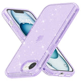 EIDERWOOD iPhone 16e Hybrid Glitter Plastic Case - MagSafe Compatible - Purple