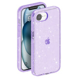 EIDERWOOD iPhone 16e Hybrid Glitter Plastic Case - MagSafe Compatible - Purple